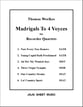 Six Weelkes Madrigals Recorder Ensemble P.O.D. cover